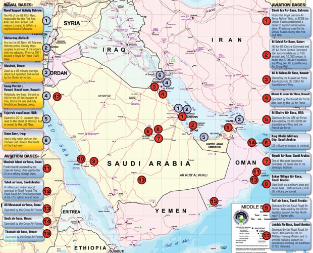 bases en el golfo persico