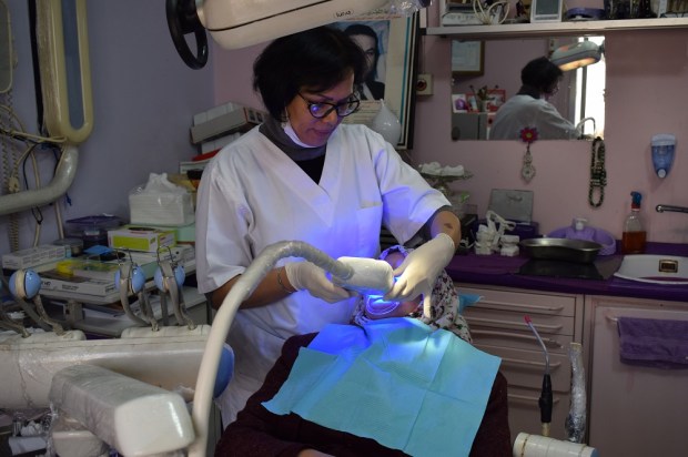 Palestinian dentist in Hamshary hospital